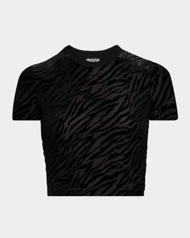 Cropped Zebra Burnout Tee